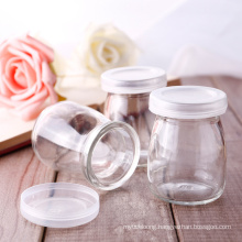 Yogurt Glass Bottle Cup Packaging. Glass Pudding Bottle